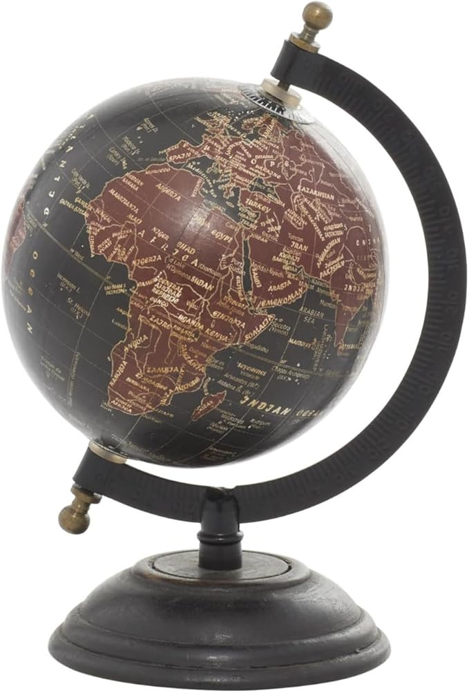 Deco 79 Mango Wood Globe, 6" x 5" x 9", Black | Amazon (US)