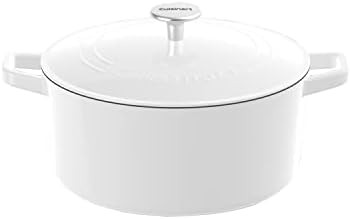 Cuisinart 5.5 QT. Round Cast Iron Casserole, Glossy White | Amazon (US)