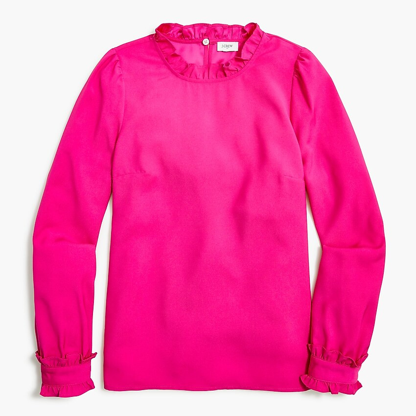 Long-sleeve ruffleneck top | J.Crew Factory