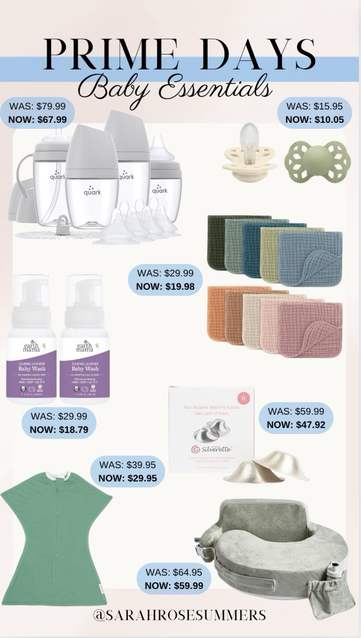 Amazon Prime Day! Baby essentials on sale! BuubiBottle Hybrid Bottle Feeding Bundle by Quark. Silverette Original Silver Nursing Cups. Bibs Pacifiers. Transition Swaddle. Nursing Pillow. Earth Mama Calming Lavender Baby Wash. Burp Cloths

#LTKBaby #LTKSaleAlert