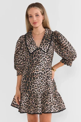 Betty Leopard Print Short Dress | Avara