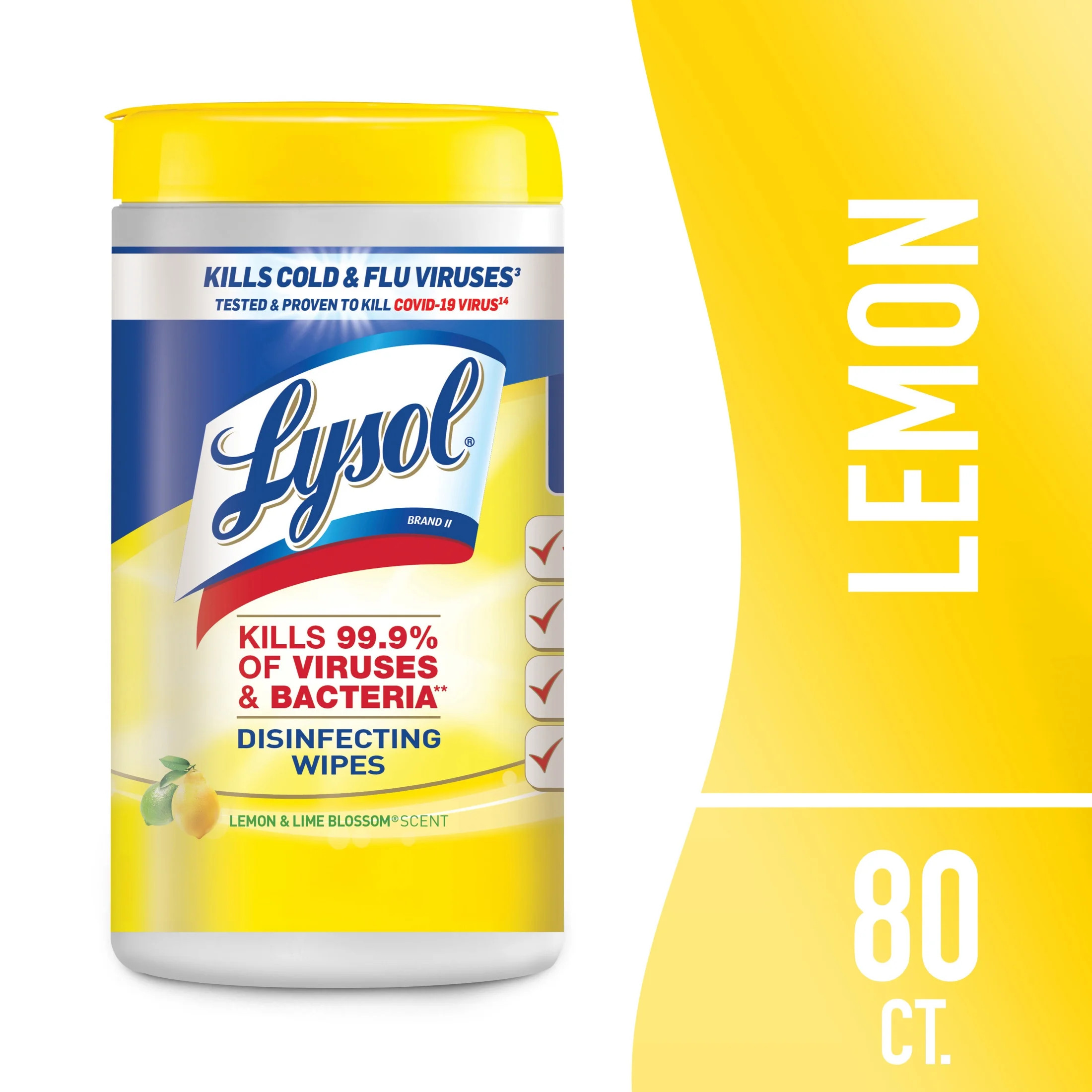 Lysol® Disinfectant Wipes, Multi-Surface Antibacterial Cleaning Wipes, Lemon and Lime Blossom, 8... | Walmart (US)