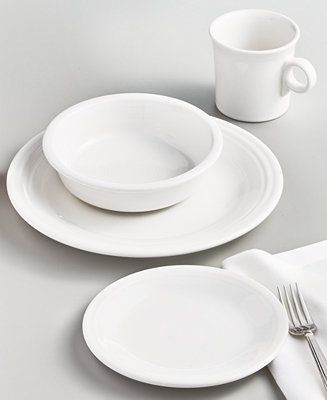 Fiesta White 4-Piece Place Setting & Reviews - Dinnerware - Dining - Macy's | Macys (US)