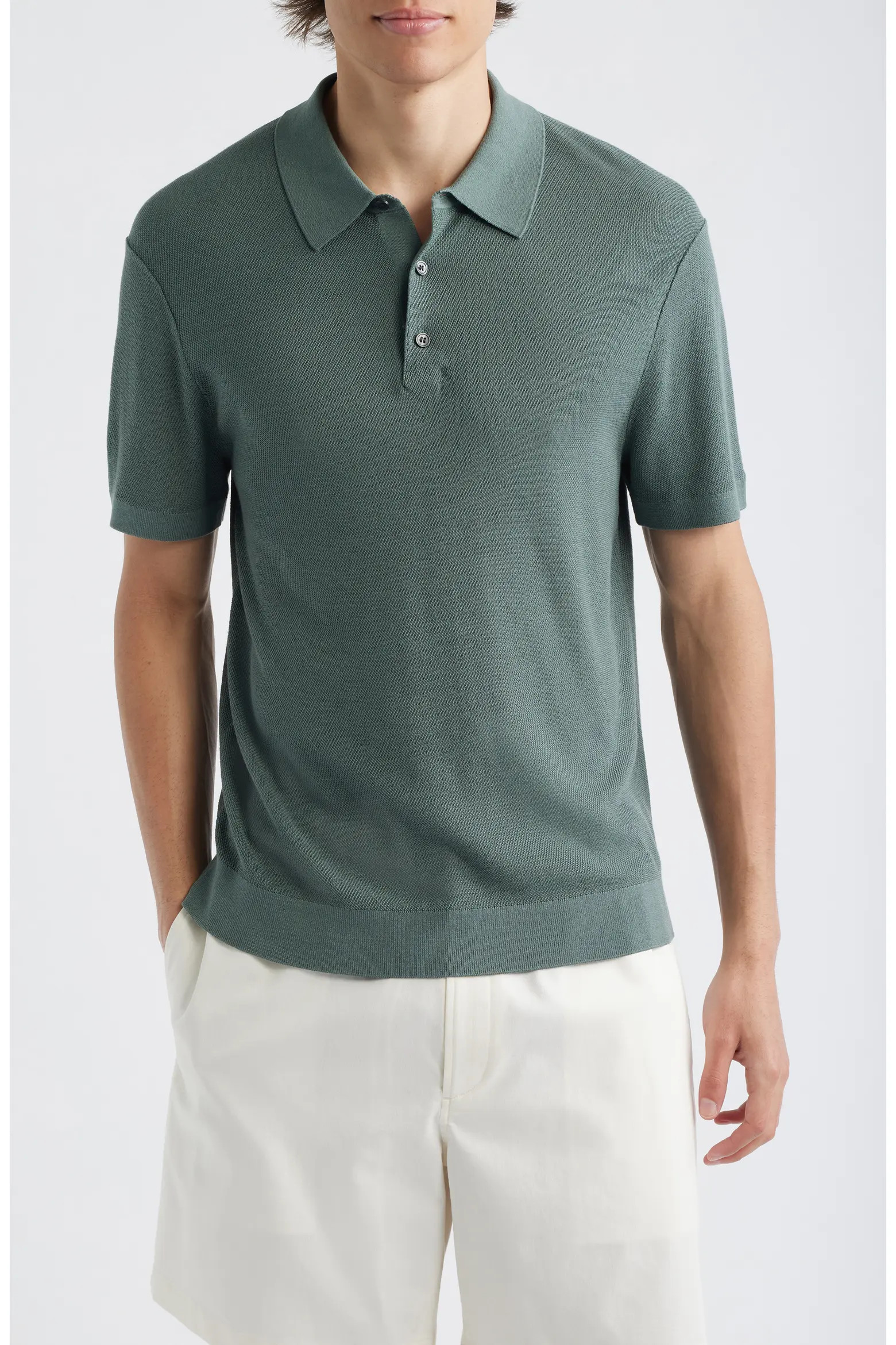 Silk & Cotton Piqué Polo Sweater (Men) | Nordstrom | Nordstrom