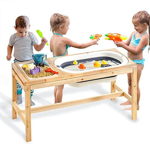 Beright Outdoor Wooden Sensory Table, Toddler Play Sand Table with 2 Storage Bins for Kids, Children's Activity Table, Perfect Choice for Christmas Thanksgiving Gift | Amazon (US)