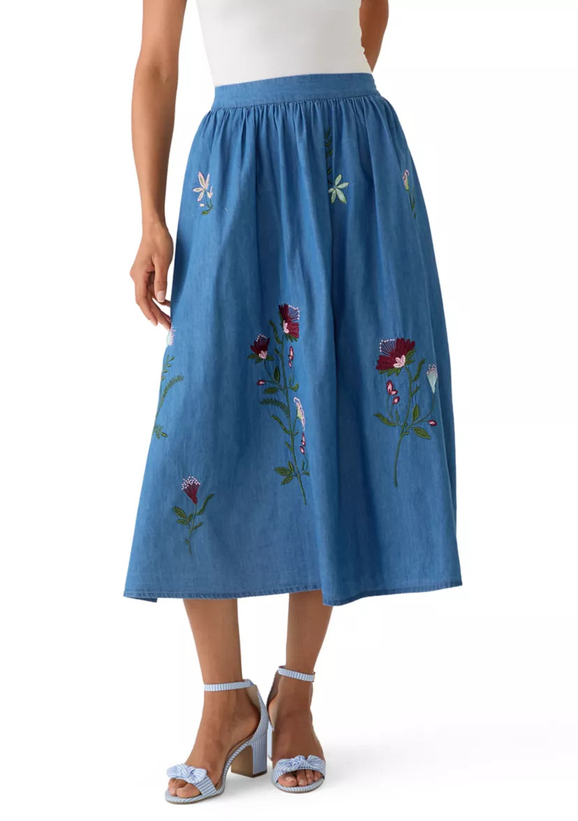 Women's Midi Embroidered Skirt | Belk