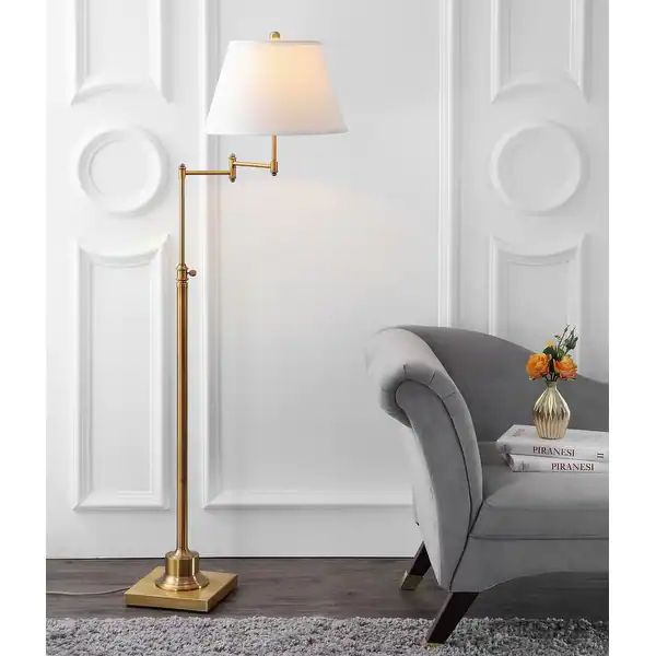 SAFAVIEH Lighting 60-inch Ingram Swivel Gold Floor Lamp - 16"x16"x54.5-68.5" | Bed Bath & Beyond