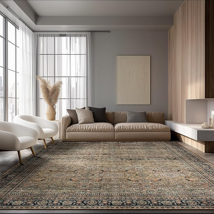 Area Rug Non Slip Machine Washable Ultra Soft Living Room/Bedroom/Kitchen/Outdoor/Classroom Vinta... | Amazon (US)