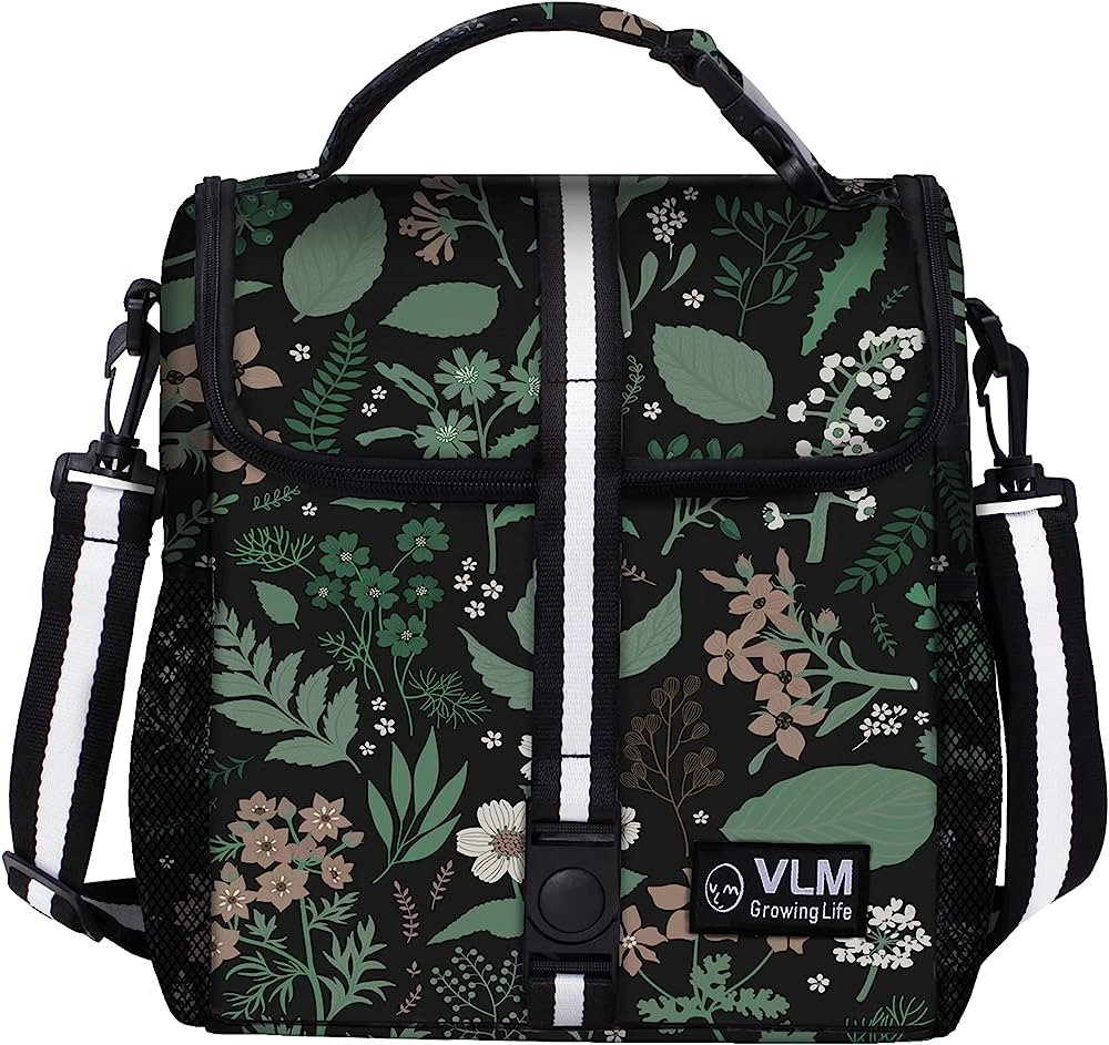 VLM Lunch Bags for Women,Leakproof Insulated Floral Lunch Box with Adjustable Shoulder Strap Reus... | Amazon (US)