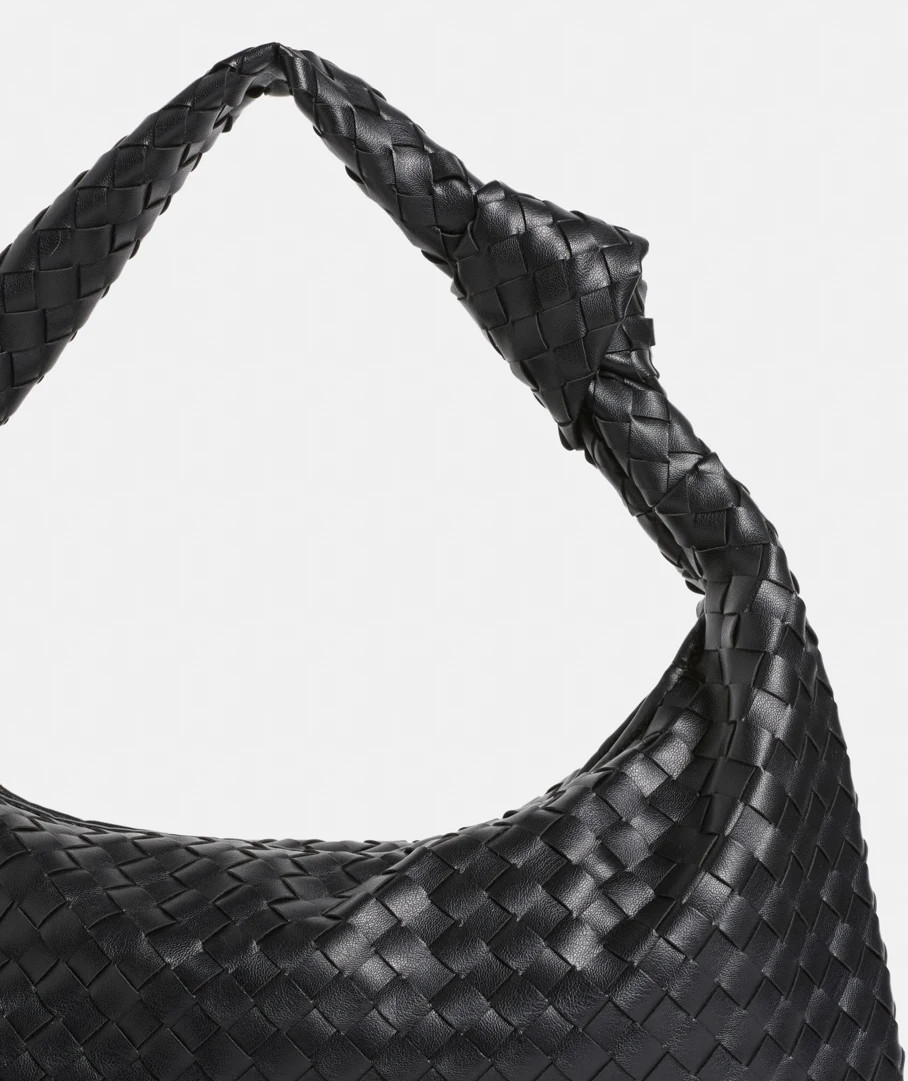 Black Weave Hobo Bag | Sussan