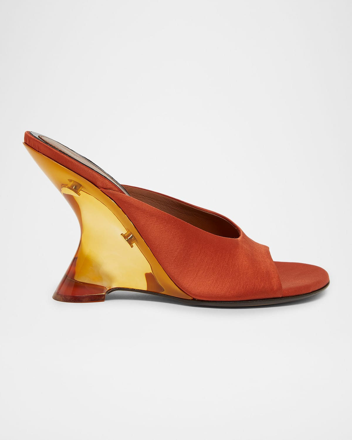 100mm Satin Wedge Mules | Neiman Marcus