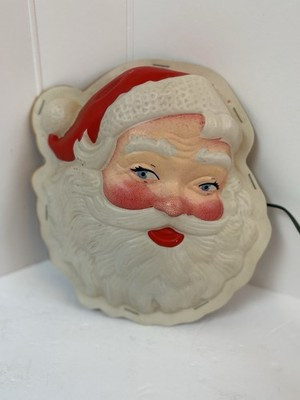 Vintage Noma Santa Claus blow mold plastic light up face head Works 8"x8 1/2" | eBay | eBay US