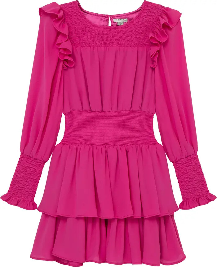 Habitual Kids Kids' Long Sleeve Smocked Waist Dress | Nordstrom | Nordstrom