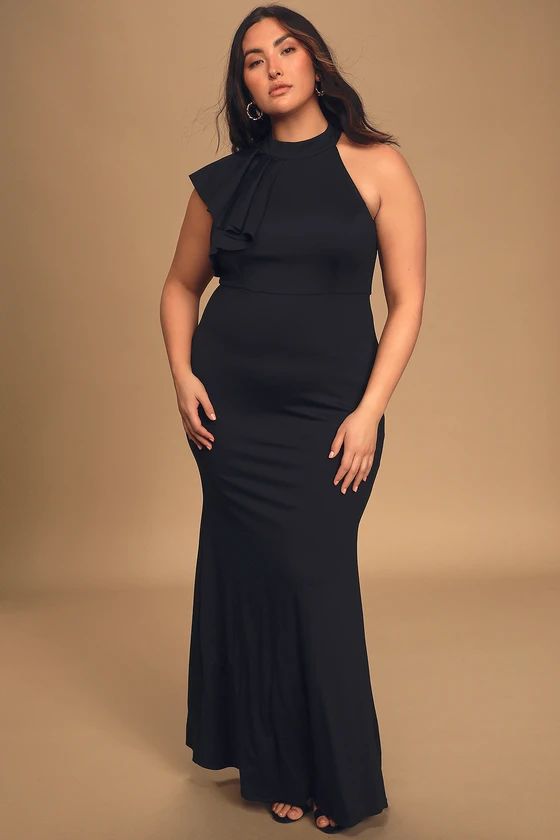 Margaux Black One-Shoulder Maxi Dress | Lulus (US)