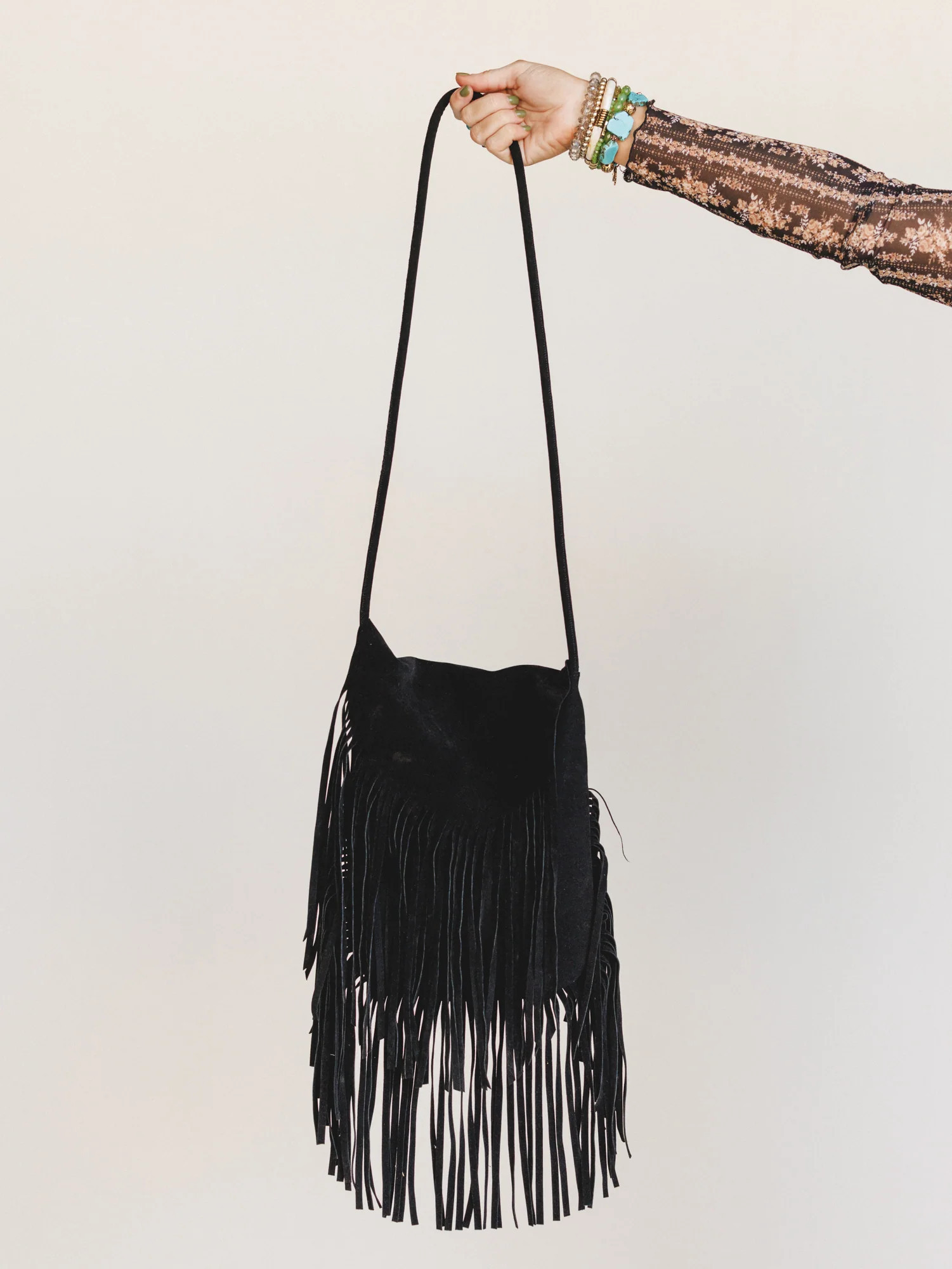 Out West Fringe Crossbody Bag - Black | Three Bird Nest