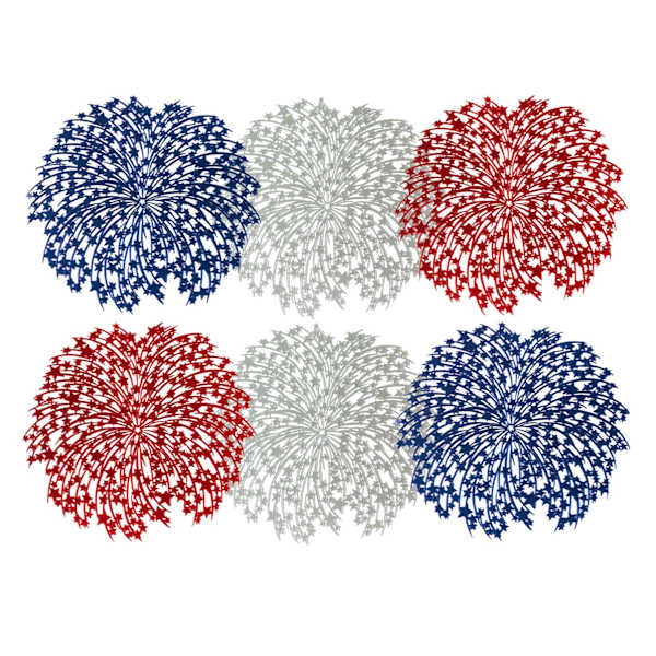 Patriotic Set of 6 Firework Vinyl Placemats | At Home