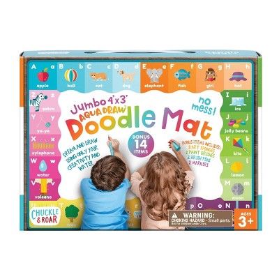 Chuckle &#38; Roar Jumbo 4&#39; x 3&#39; Aqua Draw Doodle Mat | Target