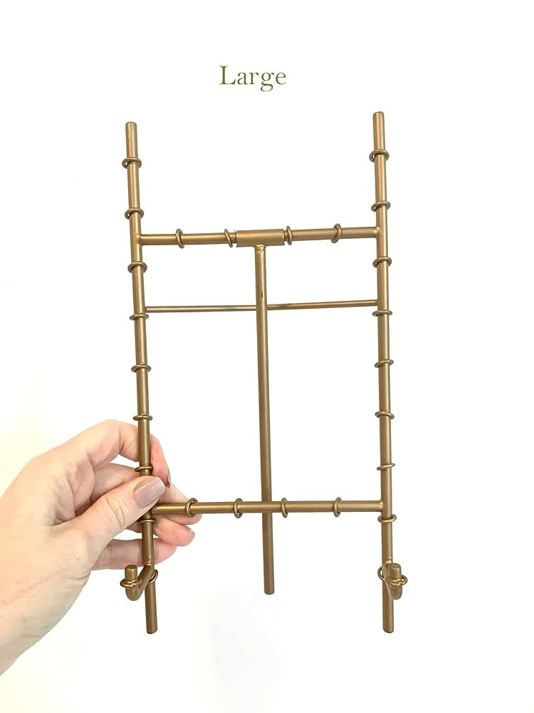"Antique Gold" Bamboo Easel 3 Sizes Tabletop Stand Style Metal Tripod Brass Table Picture Frame C... | Amazon (US)