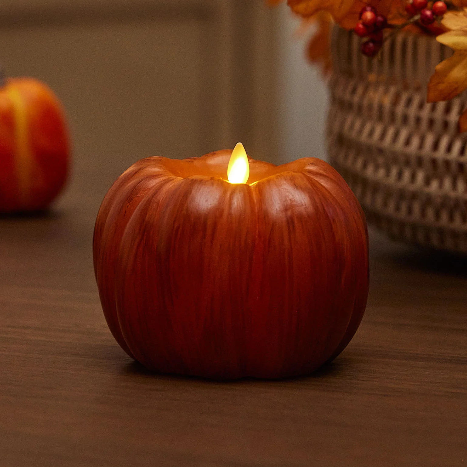 Burnt Orange Flameless Candle Pumpkin | Luminara