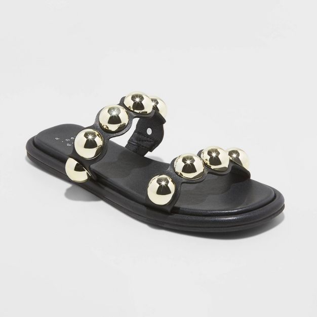 Women&#39;s Didi Embellished Slide Sandals - A New Day&#8482; Black 7.5 | Target