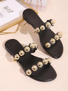 Studded Decor Slide Sandals | SHEIN