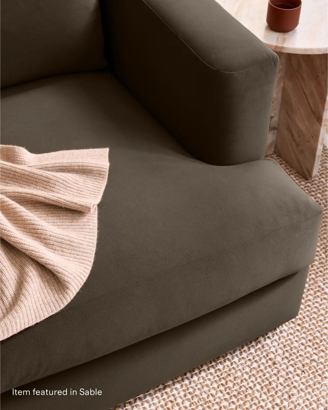 Sierra Curved Arm L Sectional in Performance Velvet | Quince