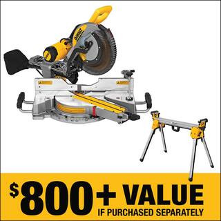 15 Amp Corded 12 in. Double Bevel Sliding Compound Miter Saw w/Blade Wrench, Material Clamp & Com... | The Home Depot