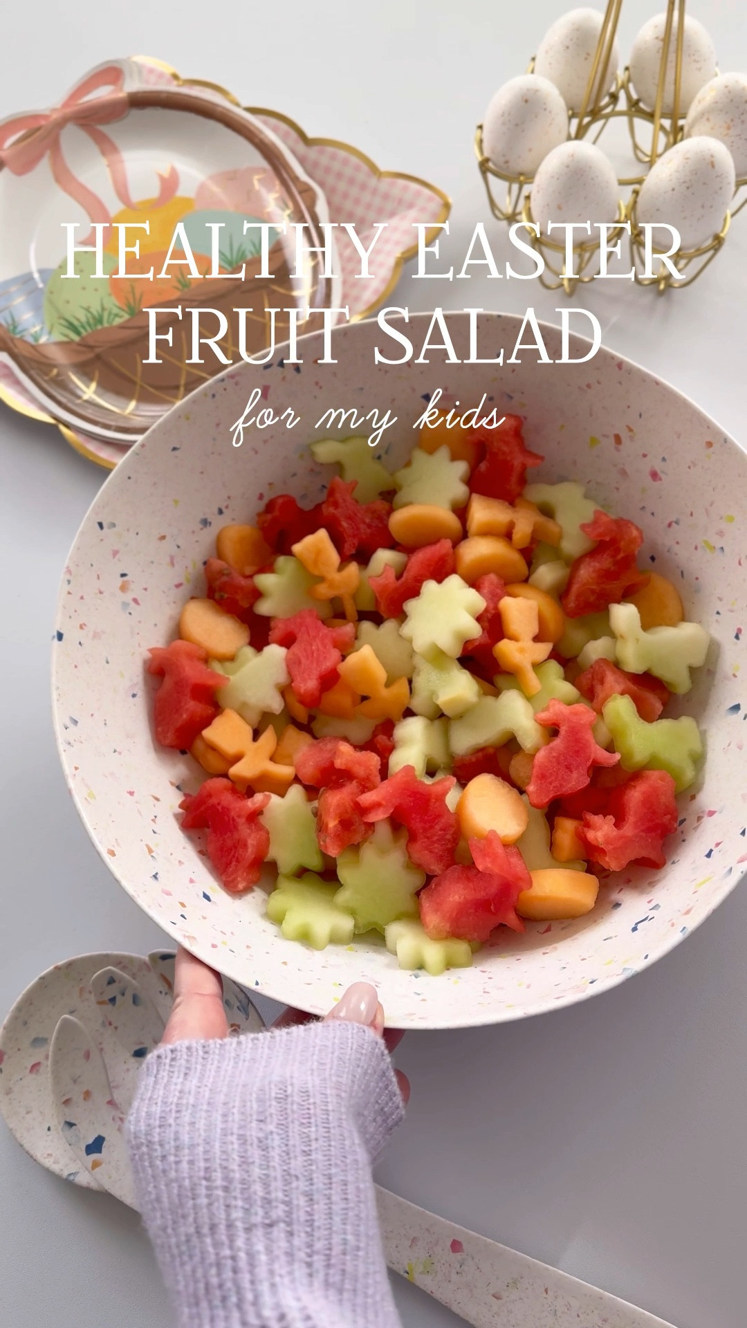 EASTER FRUIT SALAD 

Hop into a world of vibrant colors and juicy flavors with our delightful Easter fruit salad! Perfect for little bunnies and big kids alike, this cheerful mix of fresh fruits is sure to brighten up any holiday table. 🍉🍈
Packed with nature's candy, it's a fun and healthy way to celebrate Easter. Let the kids help in creating their own edible rainbows—it's as entertaining as it is delicious! 🐰🌸

#easter 

#LTKFamily #LTKSeasonal #LTKKids