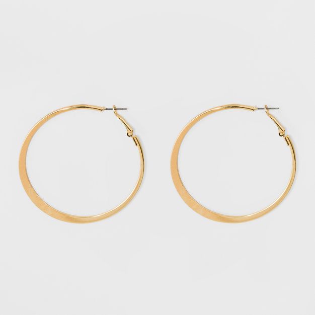 Large Knife Edge Hoop Earrings - A New Day™ Gold | Target