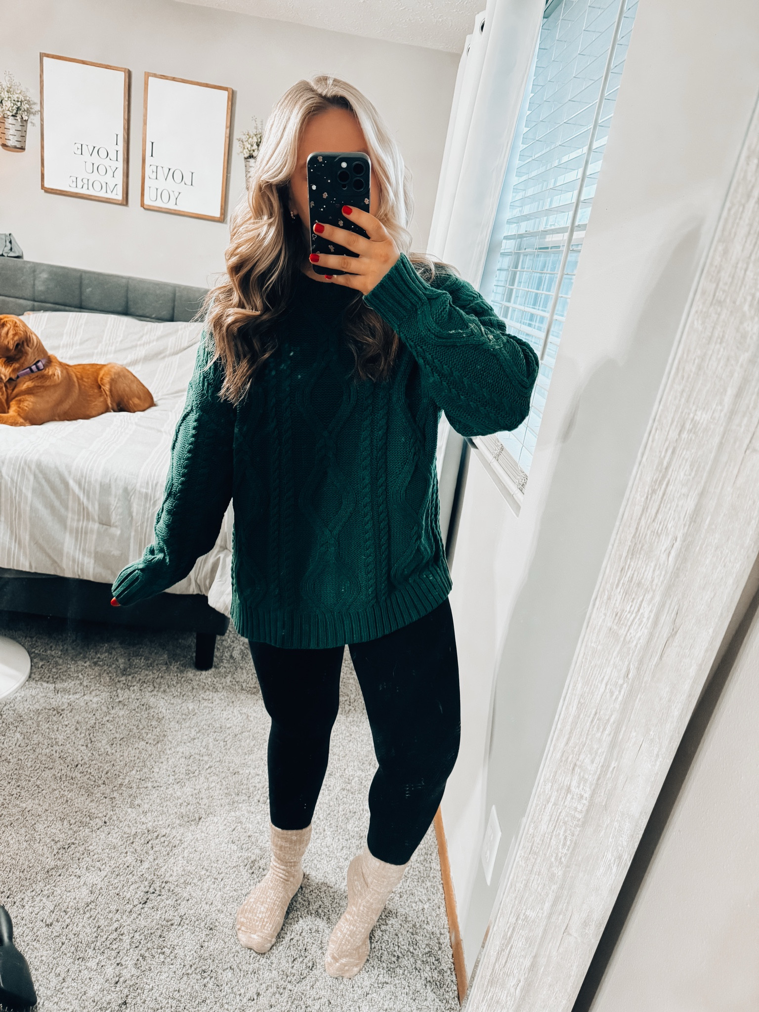 Cute oversized cable knit sweater - winter sweater for cozy dress down days or stylish dress up occasions - black buttery soft leggings - ankle boot socks 

#LTKMidsize #LTKStyleTip #LTKFindsUnder50