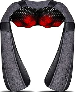 Back Massager, Shiatsu Neck Massager with Heat, Electric Shoulder Massager, Kneading Massage Pill... | Amazon (US)