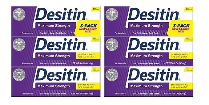 Desitin Baby Diaper Rash Maximum Strength Original Paste 4.8 oz. (6 Pack) | Amazon (US)