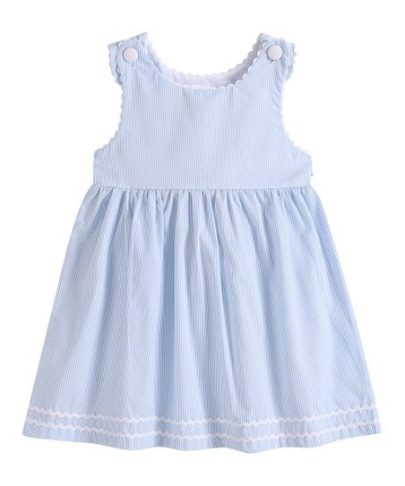 Lil Cactus Light Blue Seersucker A-Line Dress - Infant, Toddler & Girls | Zulily