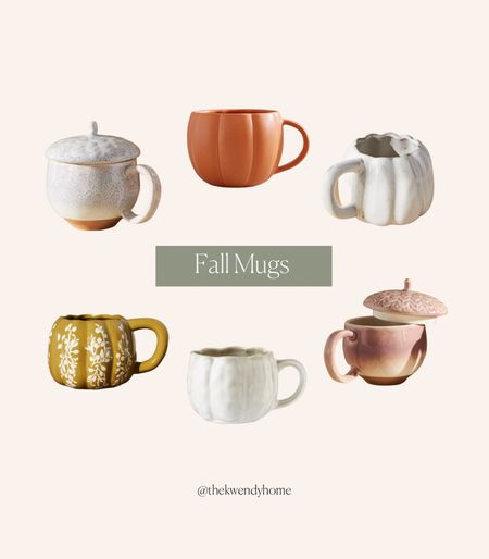 Cute fall mugs. Acorn mugs. Pumpkin mugs. Fall decor. Kitchenware. Mugs  

#LTKhome #LTKunder50 #LTKunder100