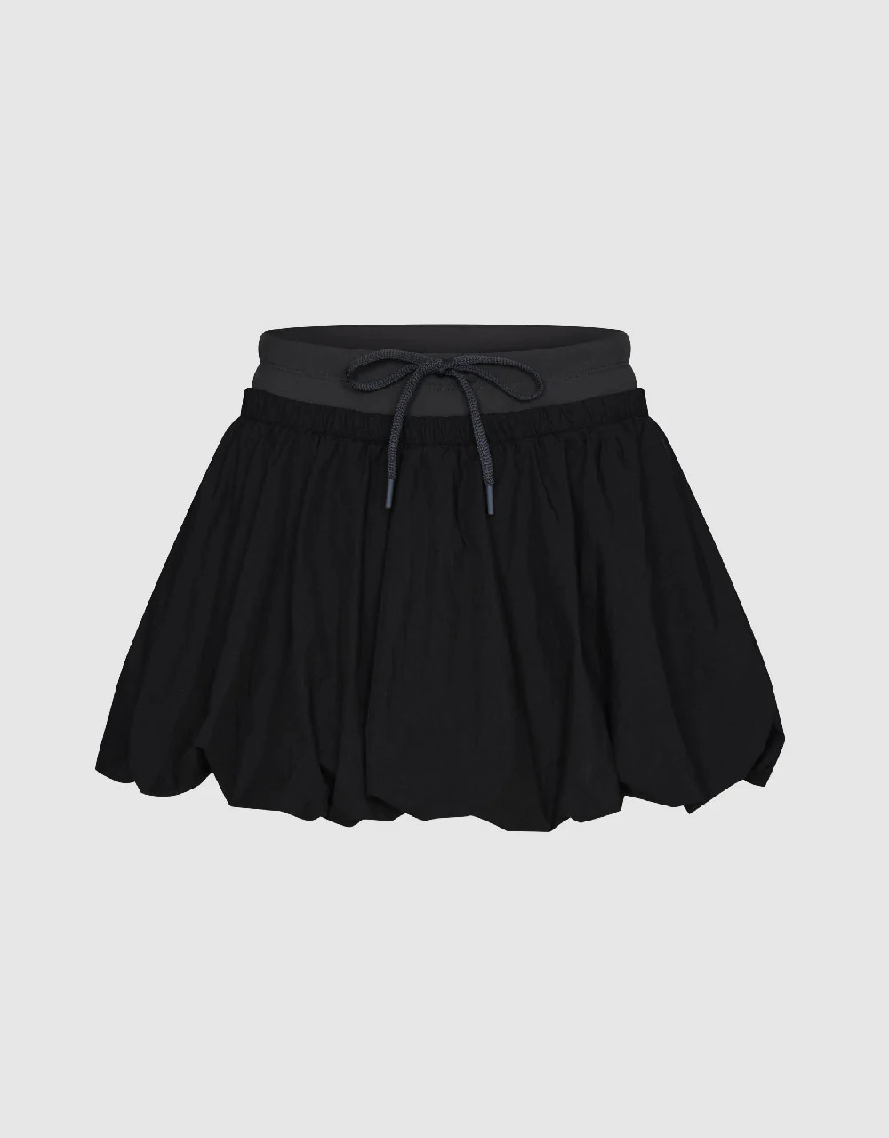 Drawstring Waist Bubble Mini A-Line Skirt | Urban Revivo