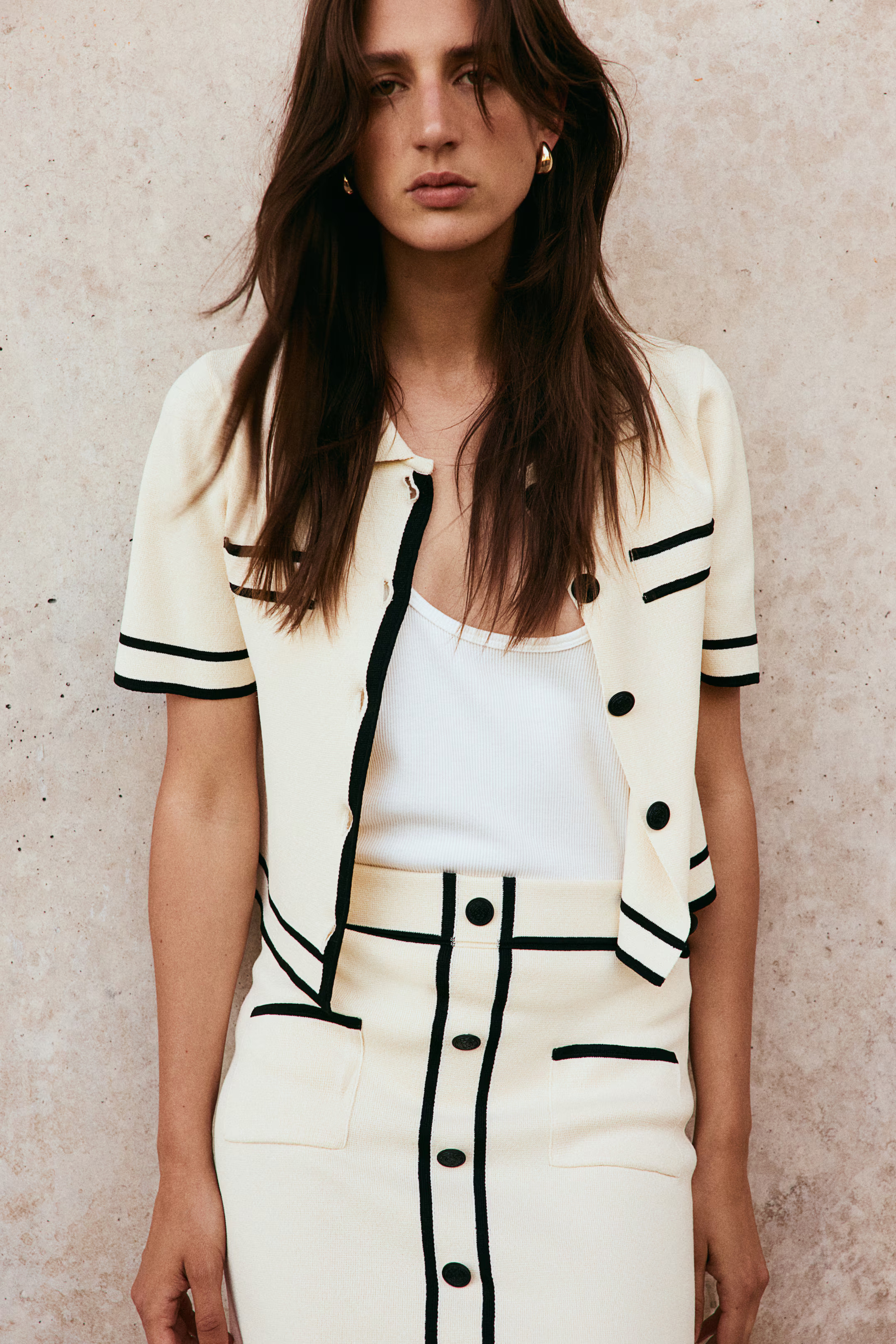 Fine-knit collared cardigan | H&M (UK, MY, IN, SG, PH, TW, HK)