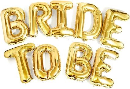 Big Bride to BE Balloons Gold 16" Letters Banner - Bachelorette Party Decorations Kit - Hen Party... | Amazon (US)