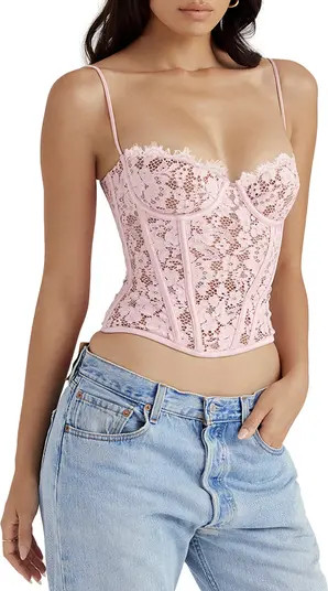 Mila Floral Lace Underwire Corset Camisole | Nordstrom