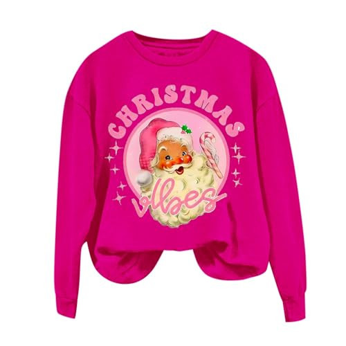 DOPRISIC Pink Santa Sweater for Women - Christmas Santa Claus Sweatshirt - Vintage Holiday Pullover With Cute Graphic - Crewneck Xmas Top | Amazon (US)