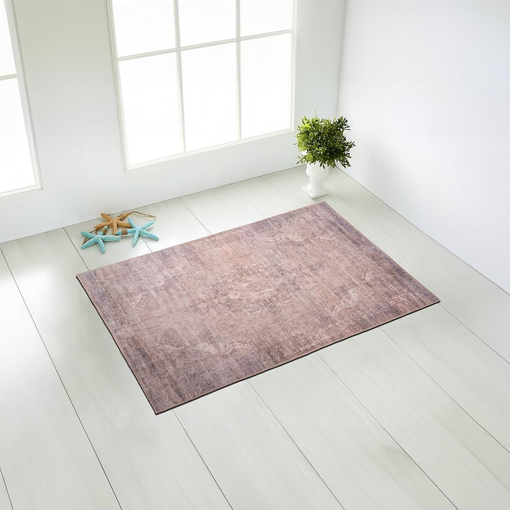 Monolia Machine Washable Area Rug, Non Slip Rug for Living Room, Bedroom, Bathroom, Kitchen, Vint... | Amazon (US)