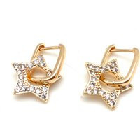 Gold Diamond Star Earrings // Sparkling Hoops Two Way 18K Goldfill Hypoallergenic Non Tarnishing | Etsy (US)