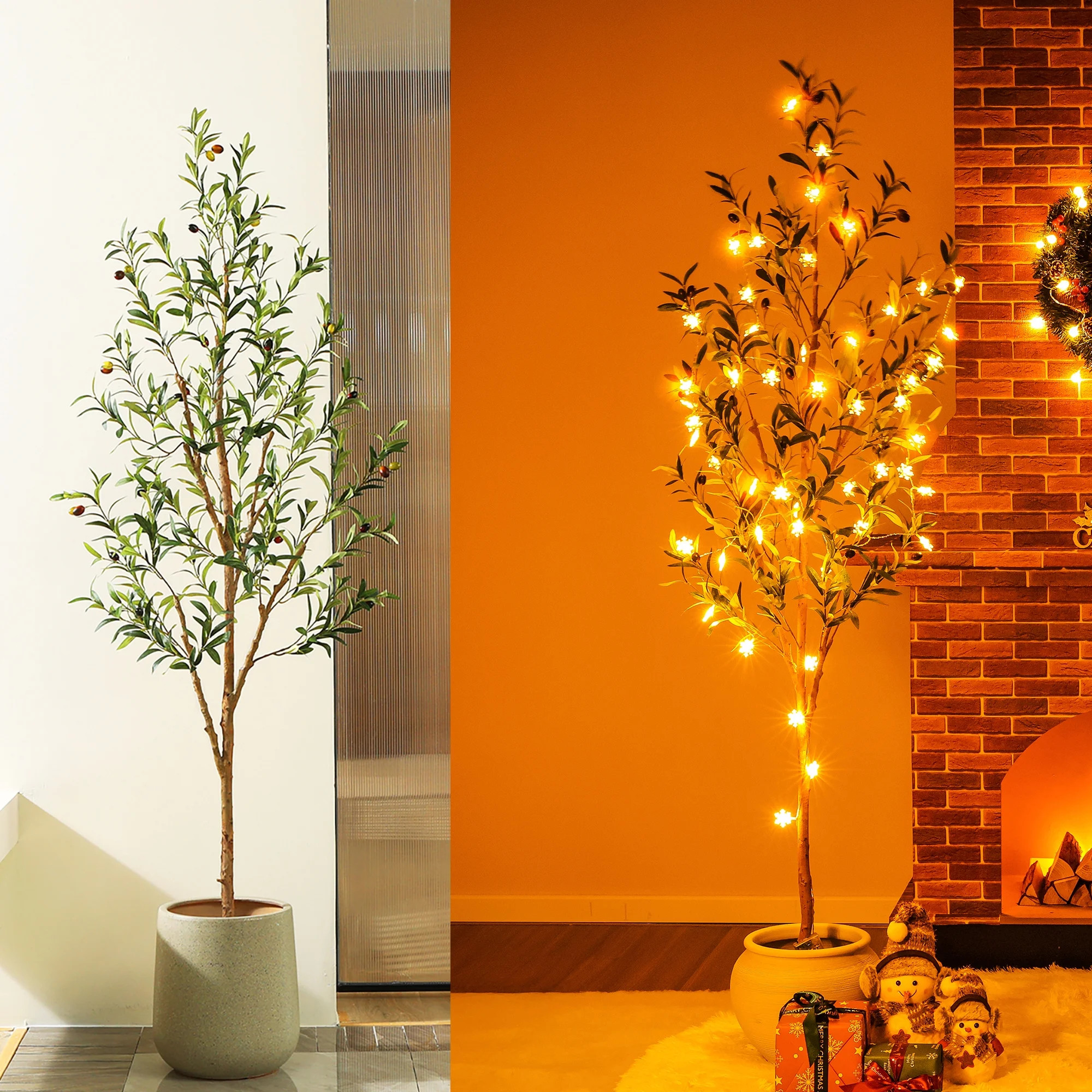 DR.Planzen 6ft Artificial Olive Tree Indoor, Tall Faux Olive Tree, Artificial Plants with Natural... | Walmart (US)