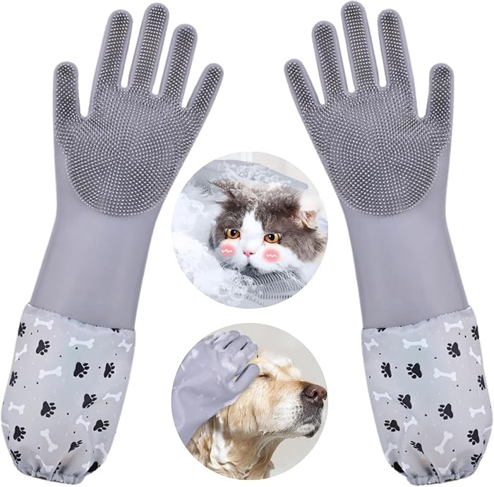 Dog Washing Gloves, Pet Grooming Gloves with Soft Brushes, Bathing and Massaging for Dogs and Cat... | Amazon (US)
