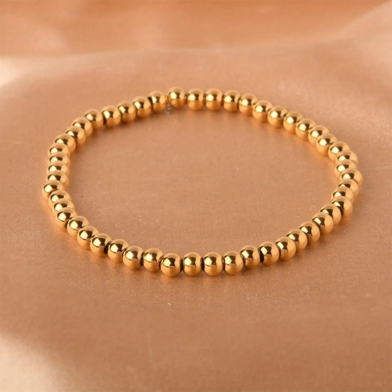 18K Gold Plated Round Beads Bracelet For Women Girls Birthday Christmas Mother's Day Valentine's ... | Temu Affiliate Program