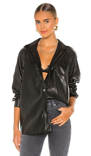 Boyfriend Vegan Leather Shirt | Revolve Clothing (Global)