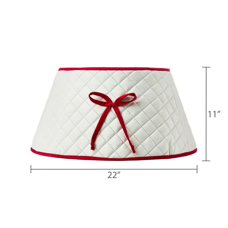 Quilted Christmas Tree Stand Band, Ivory, 22", by Holiday Time | Walmart (US)