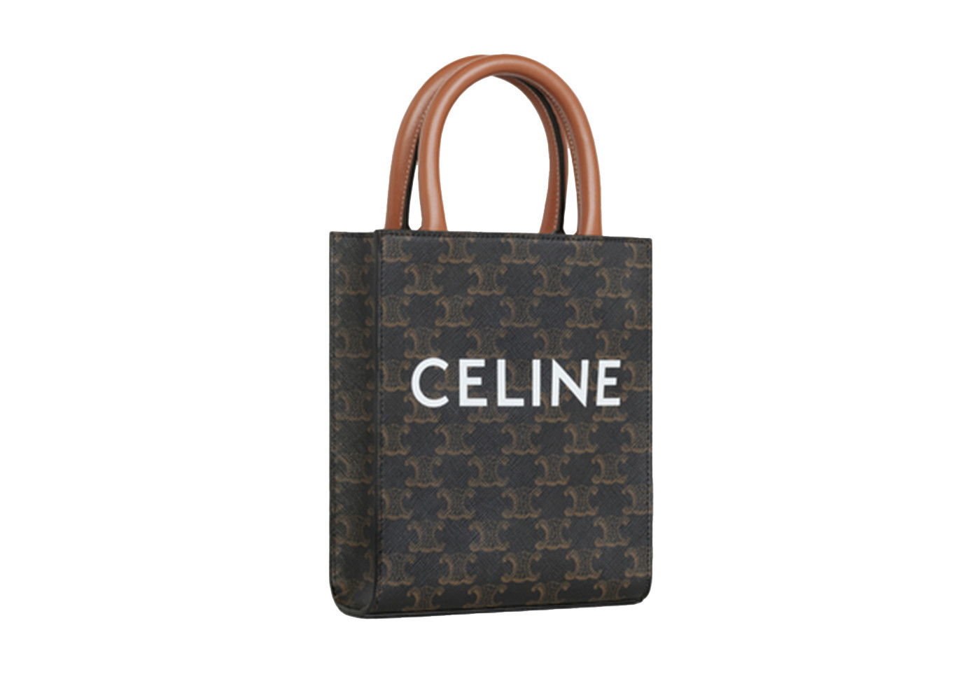 Women's Celine Vertical Mini Tote Triomphe Canvas in Tan | StockX