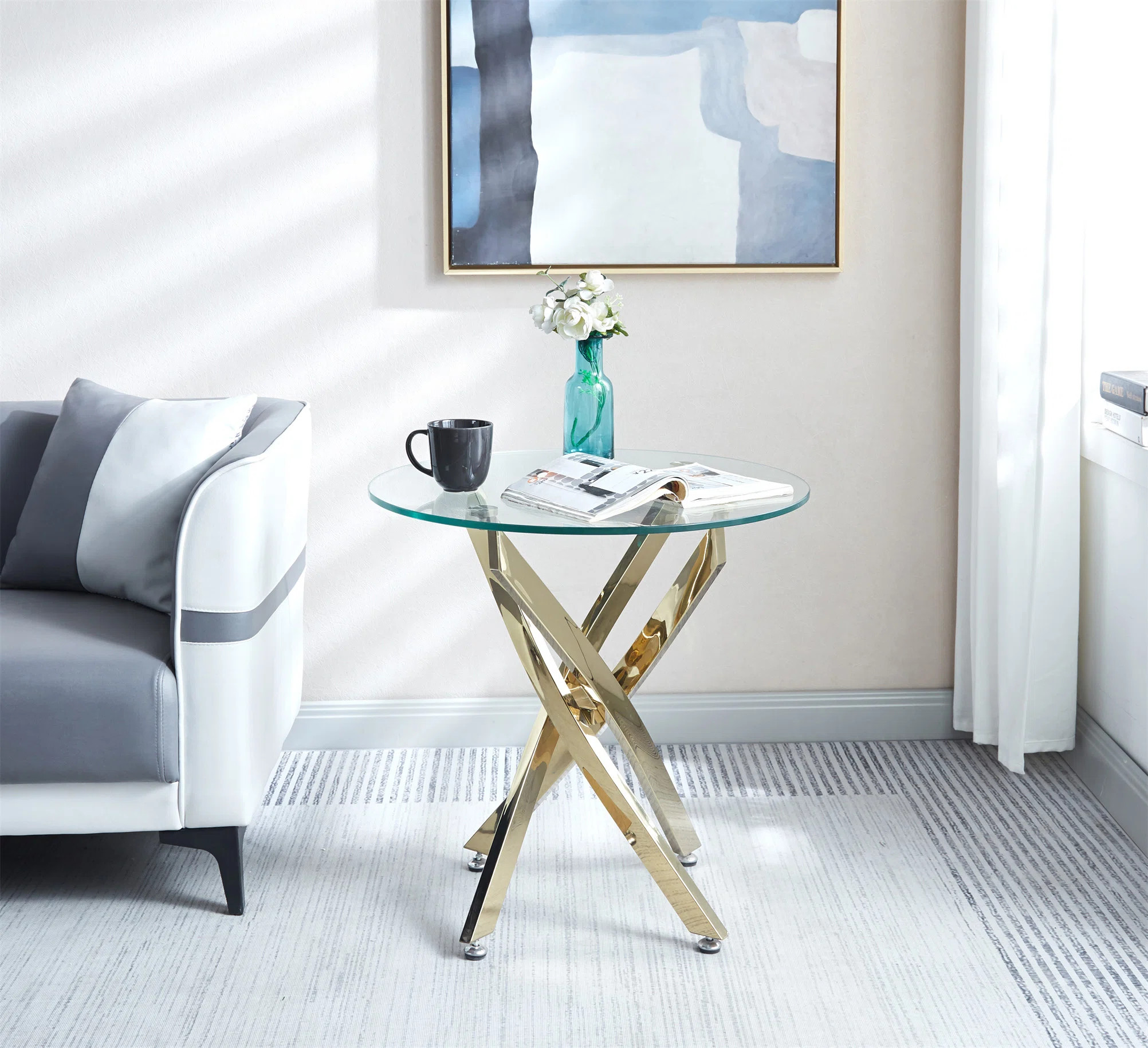 Babb Glass Top End Table | Wayfair North America