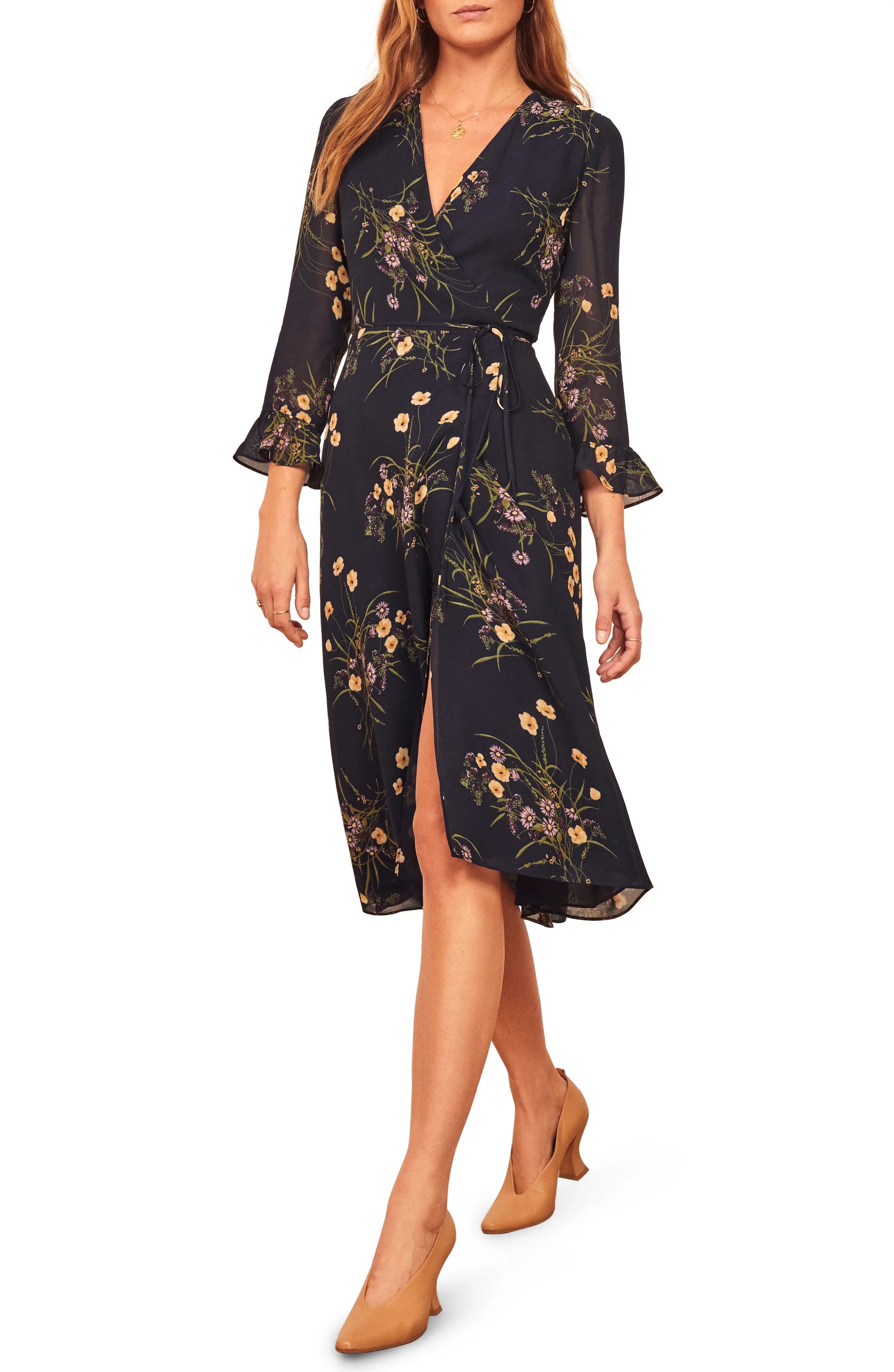 Mulberry Floral Print Wrap Dress | Nordstrom