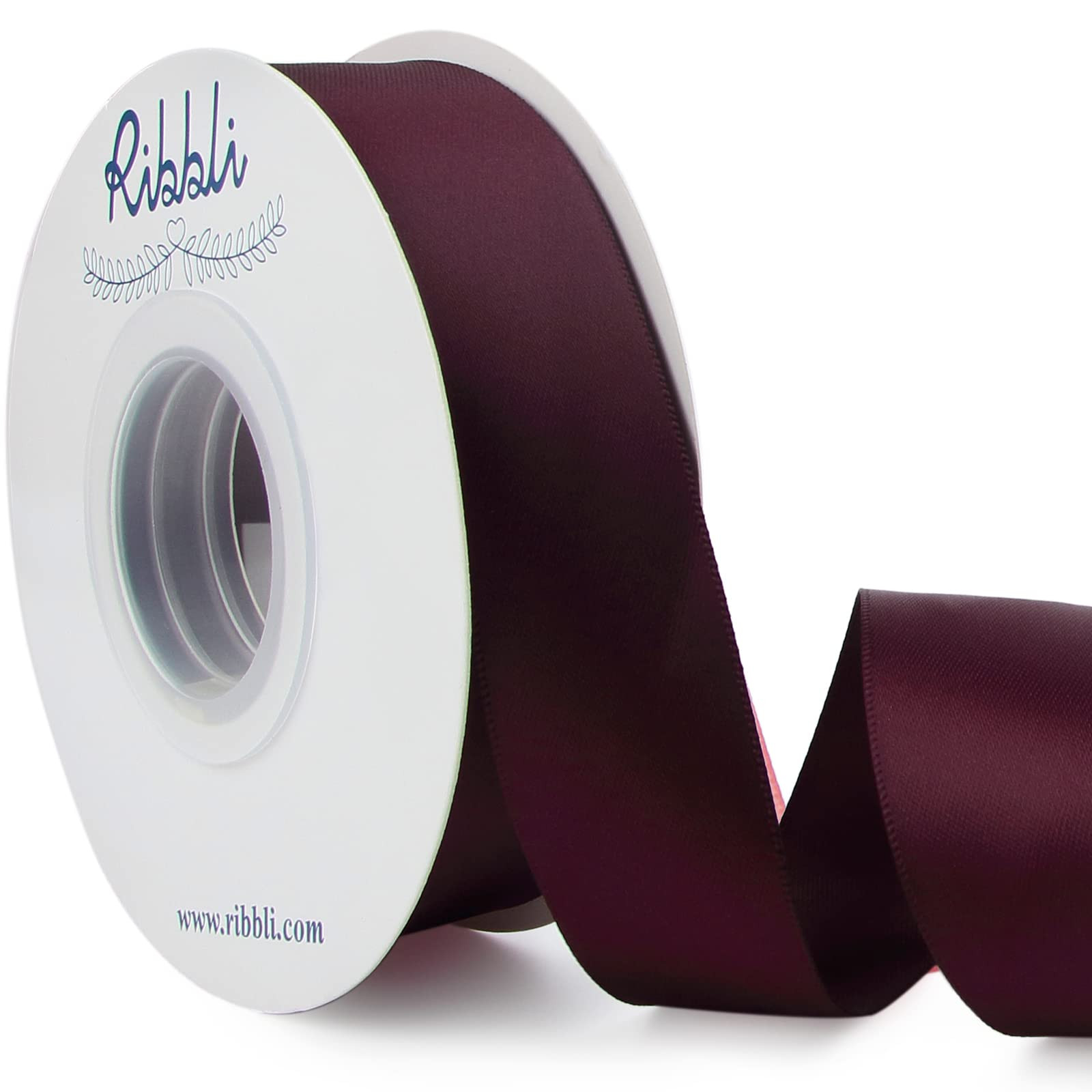 Ribbli Burgundy Double Faced Satin Ribbon,1” x 25 Yards,Use for Craft Bows Bouquet, Gift Wrappi... | Amazon (US)